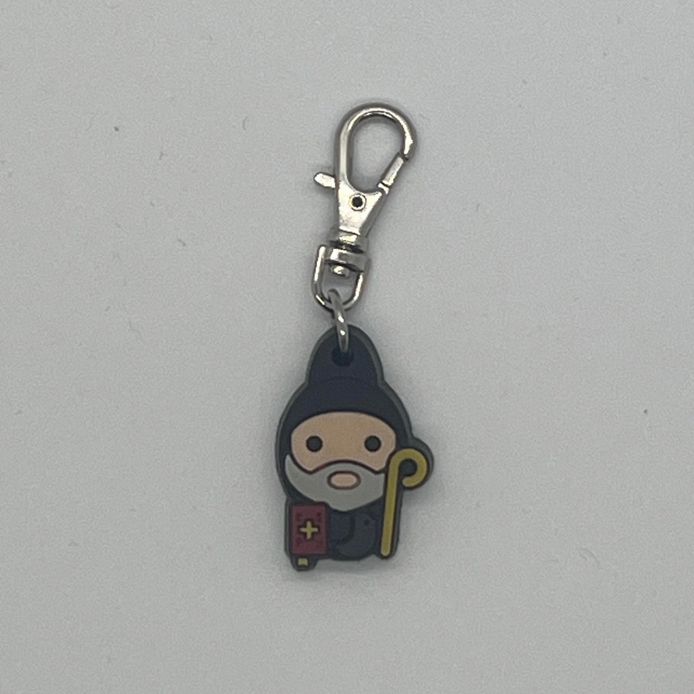 Tiny Saints St. Benedict Charm for Bracelets, Backpacks Christian Faith Pray God